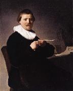 REMBRANDT Harmenszoon van Rijn Portrait of a man trimming his quill (mk33) oil painting on canvas